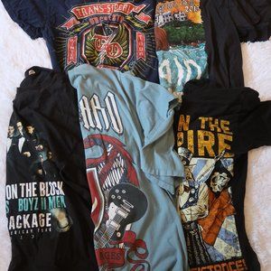 Band T Shirt Lot Train Def Leppard Crown the Empire NKOTB Trans-Siberian Shirts